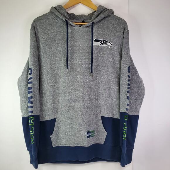 Seahawks NFL Color Block Sweatshirt Two Tone Size Medium Pullover Hoodie - Picture 1 of 8